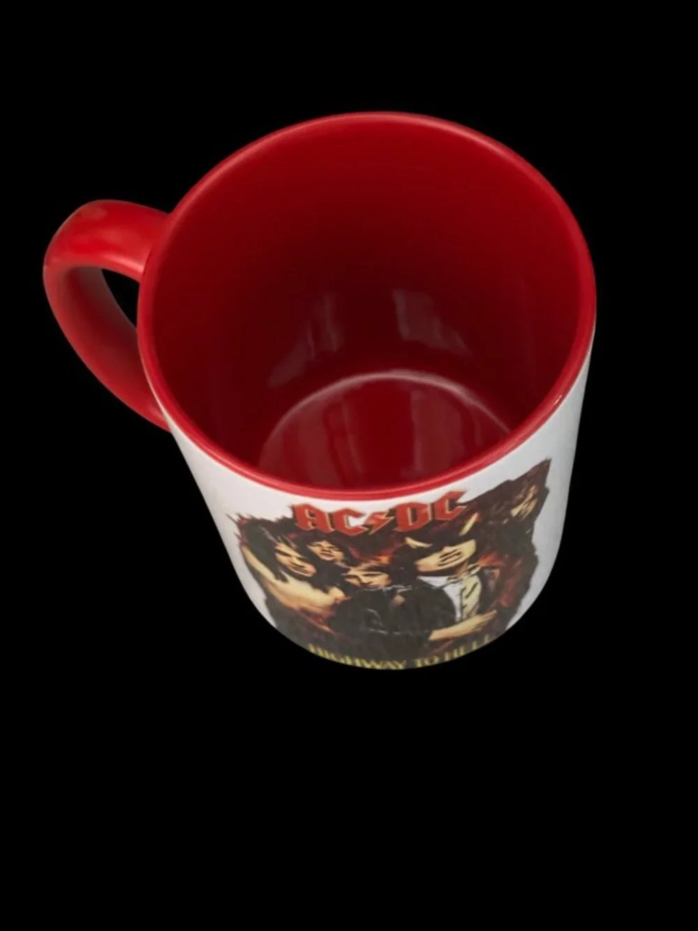 AC/DC Highway to Hell Coffee Mug, White and Red, 11 oz, Rock Band Graphic